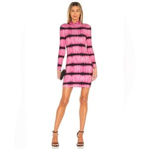 Alice & Olivia - DELORA MOCK NECK MINI DRESS Washed Tie Dye Pink